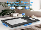 CARLA HOME Oversized Portable Lap Desk with Cushion,Mouse Pad, Tablet and Phone Holder which Fits Up LSB-36161