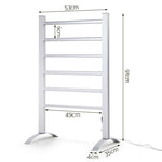 Devanti Electric Heated Towel Rail Rack 6 Bars with Timer Clothes Dry Warmer TW-C-F-ALUM-TM