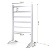 Devanti Electric Heated Towel Rail Rack 6 Bars Freestanding Clothes Dry Warmer TW-C-F-ALUM