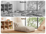 Artiss Outdoor Bean Bag Chair Cover Splash-Proof Beanbag Lounge Sofacover Stuffed Animal BD-COVER-LOUNGE-TAWH