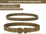 8-Piece Khaki MOLLE Tactical Belt Set - Adjustable Nylon Quick Release Utility Belt with Inner Belt V888-ELOSUNG55690