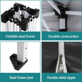 Instahut Gazebo 3x3 Pop Up Marquee Folding Tent Wedding Gazebos Camping Outdoor Shade Canopy Gray GAZEBO-POP-C-3X3-GY