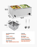 VEVOR Commercial Electric Food Warmer 3-Pan Countertop Buffet 16L Bain Marie V952-SYSPBWQPTK11ZOOJ0V3