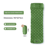 Green Single Outdoor Foot Pump Inflatable Sleeping Pad - 40D Nylon Camping Air V888-ELOSUNG56187-5