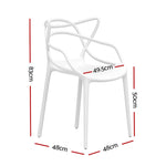 Gardeon 4PC Outdoor Dining Chairs PP Portable Stackable Chair Patio Furniture White ODF-CHAIR-PP601-WH-4X