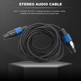 2 Pack 25 Ft Male Speakon to Cables, Professional 12 Gauge AWG Audio Cord DJ Speaker Cable Wire with V1192-AZ-W-22778