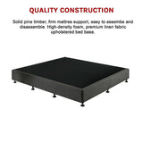 Palermo King Ensemble Bed Base Platinum Graphite Linen Fabric V63-823241