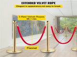 4PCS Gold Stanchion Posts Queue, 38 Inch Red Velvet Rope, Crowd Control Queue Line Rope, V952-GLZJS1.5M3GHRS4JTV0
