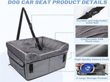 Grey Car Pet Pad - Portable Dog Booster Seat for Safe and Comfortable Travel V888-ELOSUNG34268