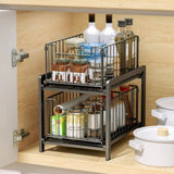 GOMINIMO Under Sink Organizer Pull Out Sliding Drawer Cabinets V227-3720262010990