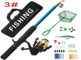 Beginner Fishing Set Fishing Tackles Including Reel Telescopic Rod Float Baits Hook Connector V1107-133-46996-RED
