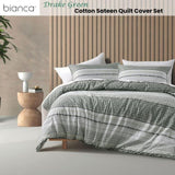 Bianca Drake Green Cotton Sateen Quilt Cover Set Super King V442-BCA-QUILTCS-DRAKE-GREEN-SK