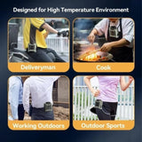 10000mAh Portable Outdoor Waist Fan Hanging Neck Strong Wind with Power Bank LED Lighting for V413-PORTABLE-FAN-10000A-GREEN