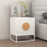 Belmonte Fluted Bedside Table in White V369-203691S-WHITE