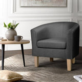 Artiss Abby Fabric Armchair - Grey UPHO-B-TUB02-GY