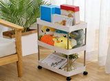 25.2 Inch 3-Tier Slim Rolling Storage Cart Narrow Gap Organizer 360&deg Wheels Hollow Drainage Shelves V1369-AZ3-W-10241