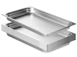 6 Pack Hotel Pans, Full Size Anti-Jam Steam 0.8mm Thick Stainless Steel Restaurant Steam Table V952-11QCCPWG25YCP9ZNIV0