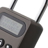 Rechargeable Electronic Time Padlock Metal Timer Lock with LCD Display Zinc Alloy for Home V1369-AZ3-W-14633