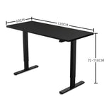 FORTIA Sit Stand Standing Desk, 120x60cm, 72-118cm Height Adjustable, 70kg Load, Black/Black Frame V219-ADKSSTFOBKBK2A