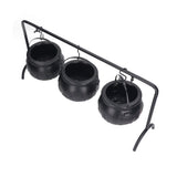 Halloween Cauldron Decorations ABS Iron Flame Pattern Mysterious Black Witches Candy Bucket for Home V1294-YM0901-3115230087911