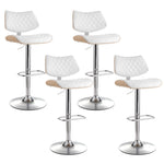 Artiss 4x Bar Stools Kitchen Dining Chairs Gas Lift Stool Wooden Leather White BA-TW-8095-WHX4