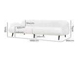 Levede Cloud Sofa 3 Seater Sherpa Fleece White SF1008-BG