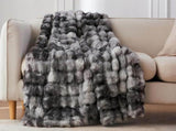 Bubble Tie Dye Throw Blanket Soft Cozy Microfiber Lightweight Warm -Dark Grey L V1263-JX-7382-3