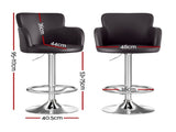 Artiss 4x Bar Stools Swivel Kitchen Chairs Gas Lift Adjustable PU Leather Brown BA-K-7200-BRX4