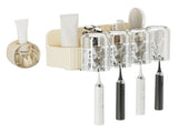 Cute Bear Toothbrush Shelf with Automatic Toothpaste Squeezer Plastic Punch Free Save Space Wall V1294-YM0901-3112230064513