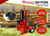 Yukon 60 Tonne Petrol Hydraulic Log Splitter 420cc Vertical and Horizontal LOG-PTR-060
