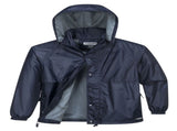 HUSKI STRATUS RAIN JACKET Waterproof Workwear Concealed Hood Windproof Packable - Navy Blue V563-918032-STRATUS-NVYBLU-5XL
