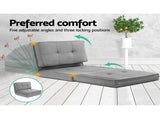 Artiss Floor Lounge Single Sofa Bed Grey Fabric FLOOR-SBL-19LIN-LI-GY