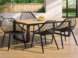 Gardeon 4PC Outdoor Dining Chairs PP Lounge Chair Patio Garden Furniture Black ODF-CHAIR-PP002-BK-4X
