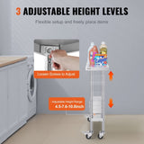 Stainless Steel Work Table 30 x 12 x 38 Inch, with 4 Wheels, 3 Adjustable Height Levels, Heavy Duty V952-CFBXGGZTLCDJEZMQSV0
