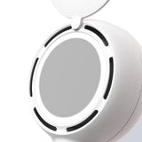 Mini Handheld Fan with LED Light Makeup Mirror Rechargeable Portable Fan White V1263-JX-7309-2