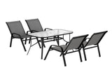 Gardeon 5PC Outdoor Dining Set Table and Chairs Patio Furniture Bistro Set Garden Grey FF-DINING-120-5PCS-GE