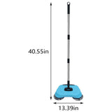 Hand Push Sweeper Dry Sweep and Wet Drag Floor Cleaner with 2 Corner Brushes Lightweight Manual V1366-AZ2-W-11889