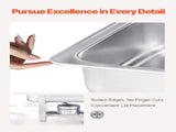8 Qt 4 Pack Rectangle Chafing Dish Buffet Set Fullsize Pan Stainless Steel V952-ZFXBXGSTGK4JFAAX7V0
