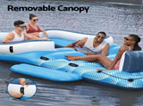 Bestway Pool Float Island Inflatable Lounge 6-person Raft Seat Canopy BW-FLOAT-43105-BUOG