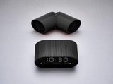 Lexon Ray Clock Lcd Alarm Clock With Temperature / Humidity Display - Black V398-LD-LR155MN3