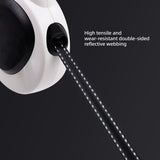 Retractable Dog Lead with LED Light & Waste Bag Dispenser, Anti Slip Automatic Pet Walking Leash V1265-CWHL-14