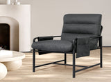 Levede Metal Framed Lounge Chair Linen in Dark Grey CH1150-DG_NZ
