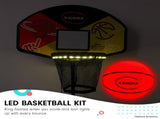 Kahuna 6 ft x 9 ft Rectangular Outdoor Trampoline with LED Basketball Set - Orange TRA-FJP-RCT-69V-LED
