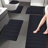Bathroom Mat Set 5 Piece, Memory Foam Bath Mats Sets, Non Slip Water Absorbent Washable Bath V1369-AZ3-W-09654