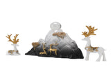 Resin Sitting Standing Deer Statues Reindeer Figurines Ornaments Mountain Rockery Sculpture for Home V1294-YM0901-3111250053611