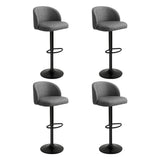 Levede 4x Bar Stool Swivel Gas Lift PU Leather Grey BR1066-2-DGX2