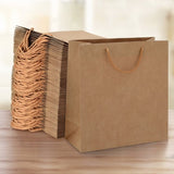 100pcs Bulk Kraft Paper Bags Pack Brown Shopping Retail Gift Bags Reusable Brown PB-100-F-BR