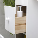 Removable Bathroom Side Cabinet Toilet Caddy with Storage Drawers- White V264-TAB-706C-WHE-NA-1