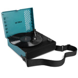 Victrola Revolution Go Turntable - Blue Bundled Record Storage Crate V398-VTR-750SB-BLU-BSC