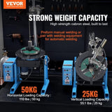 VEVOR Rotary Welding Positioner 50KG, 0-90&deg; Welding Positioning Turntable Table 0.5-6RPM 120W, with V952-HJBWJX50KG12BUA9MV3